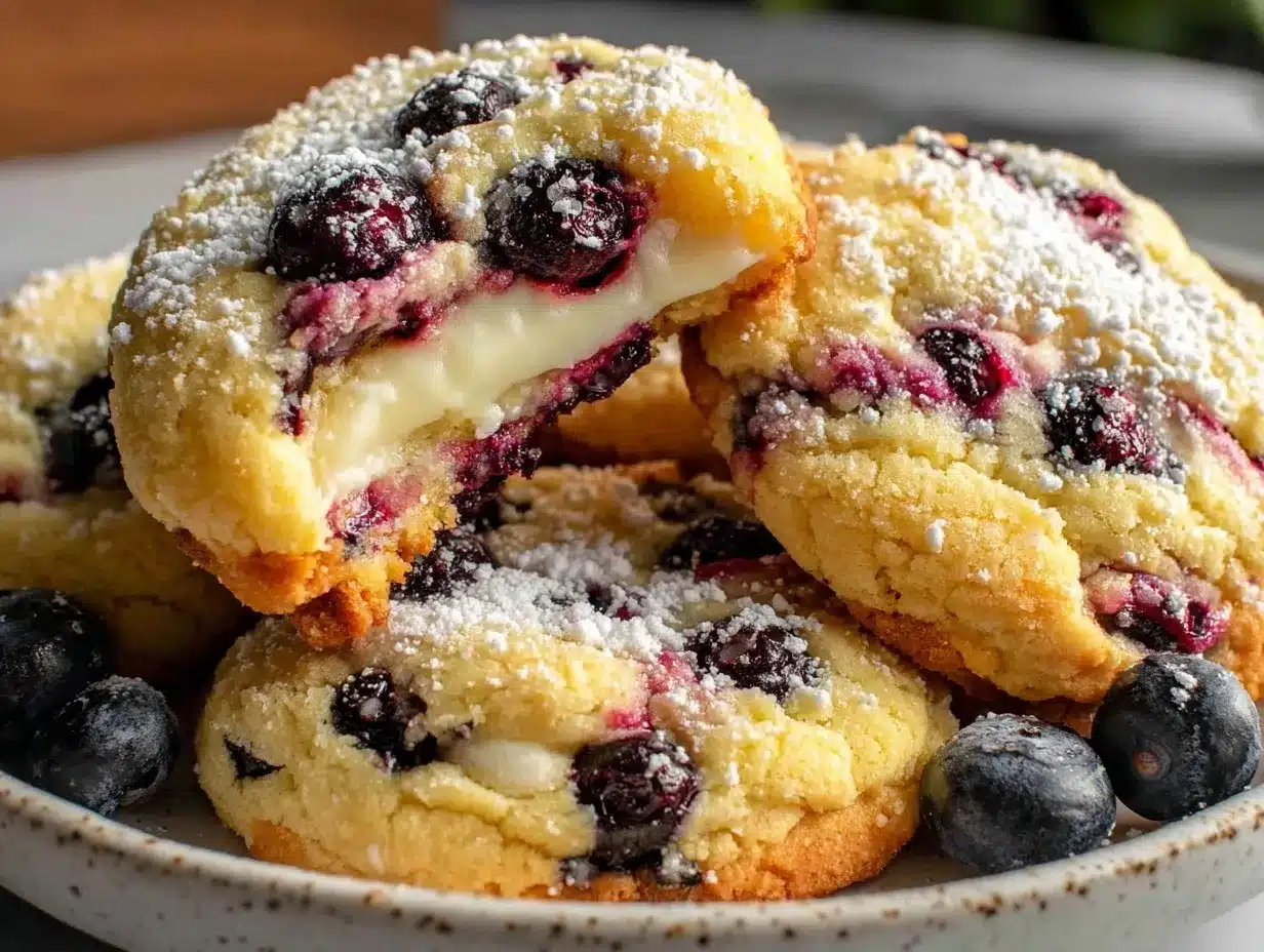 Blueberry Cheesecake Cookies Recipe Easy Soft Creamy Centers 4 blueberry cheesecake cookies preparation steps