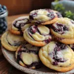 blueberry cheesecake swirl cookies - featured image