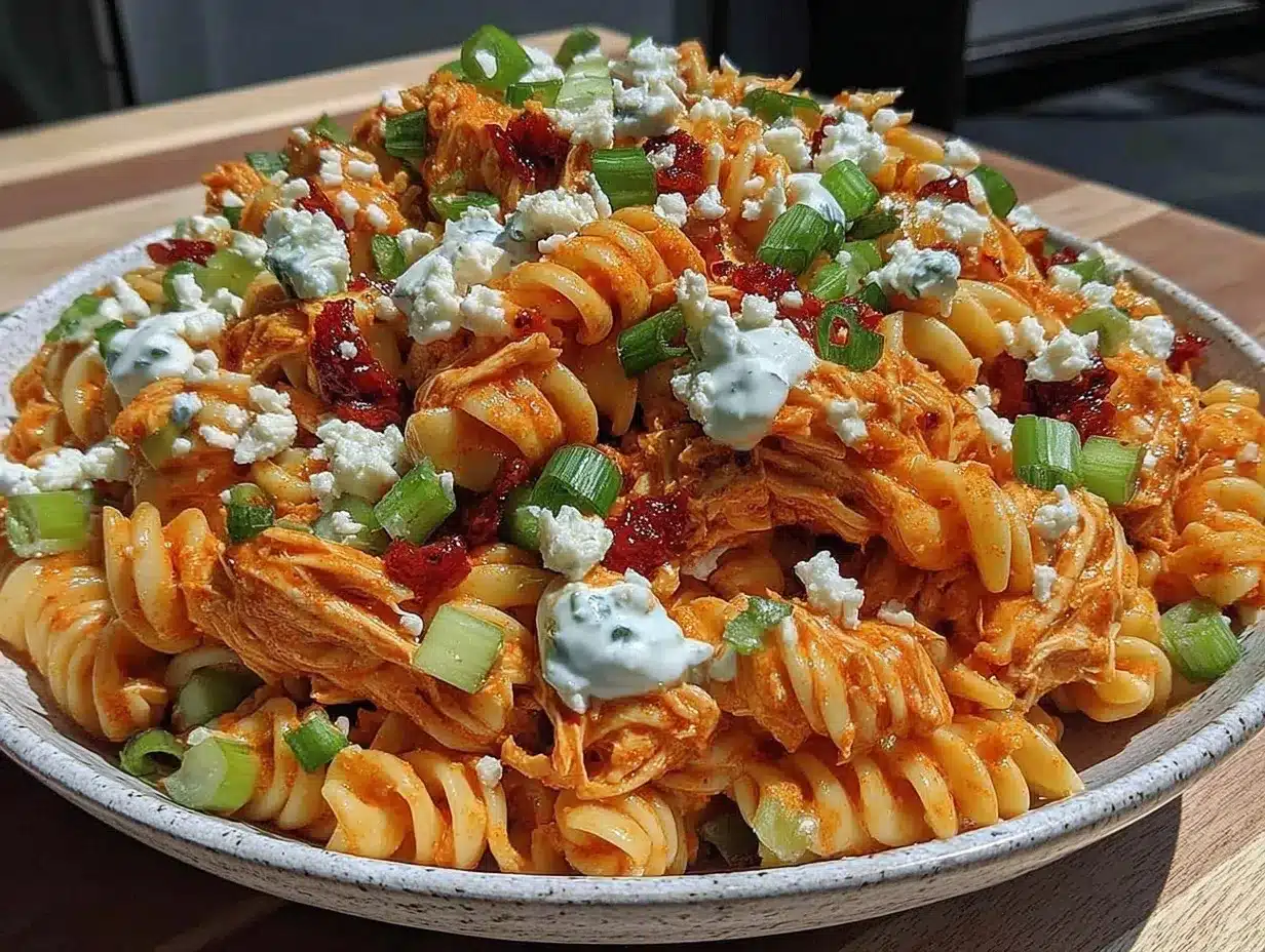 Buffalo Chicken Pasta Salad Recipe Easy 20-Minute Dinner with Ranch Dressing 4 buffalo chicken pasta salad preparation steps