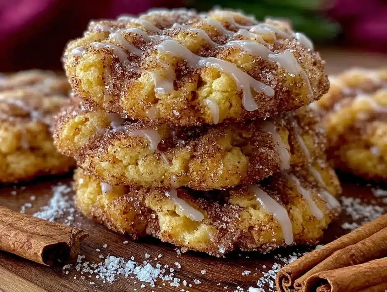 Chewy Churro Cookies Recipe Easy Cinnamon Sugar Coating and Vanilla Glaze 4 chewy churro cookies preparation steps