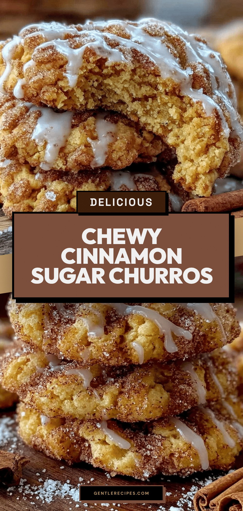 Chewy Churro Cookies Recipe Easy Cinnamon Sugar Coating and Vanilla Glaze 5 chewy churro cookies recipe