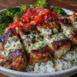 chicken rice bowls garlic sauce - featured image