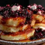 classic buttermilk pancakes with blueberry compote - featured image