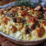 creamy chicken and rice casserole - featured image