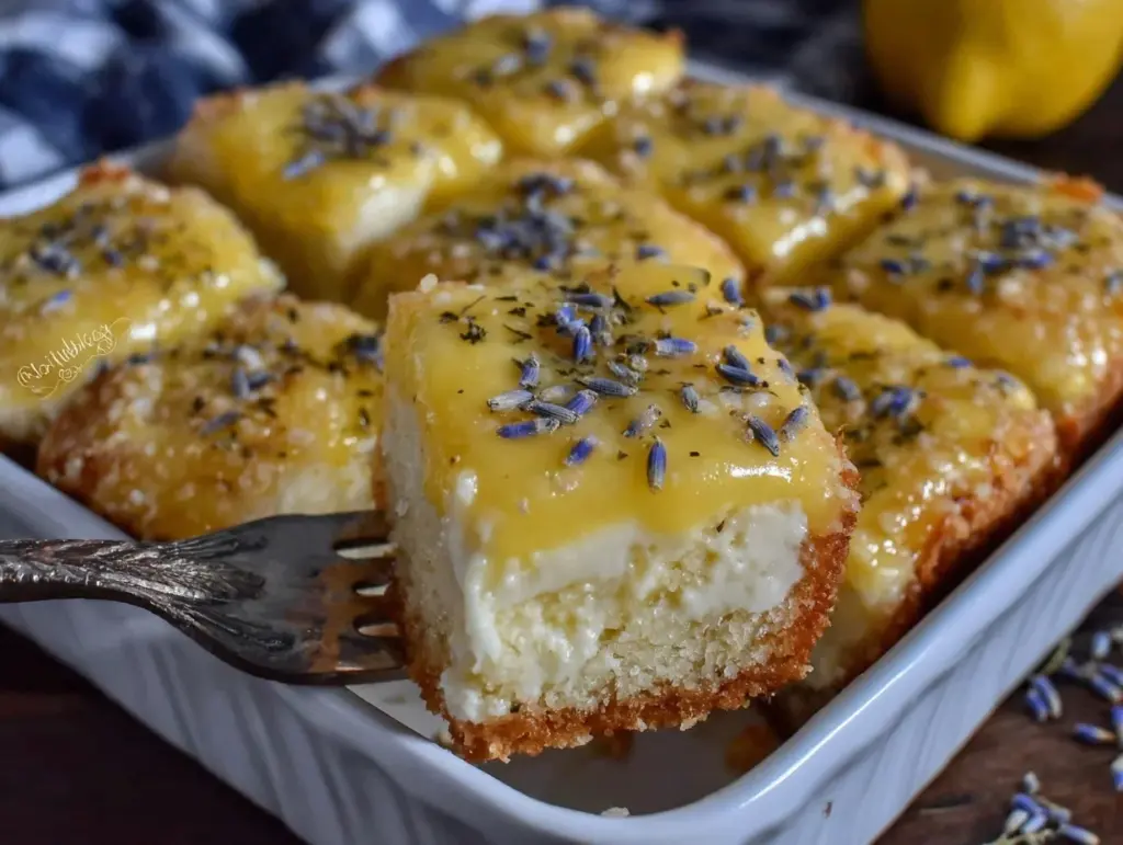 creamy lavender lemon bars - featured image