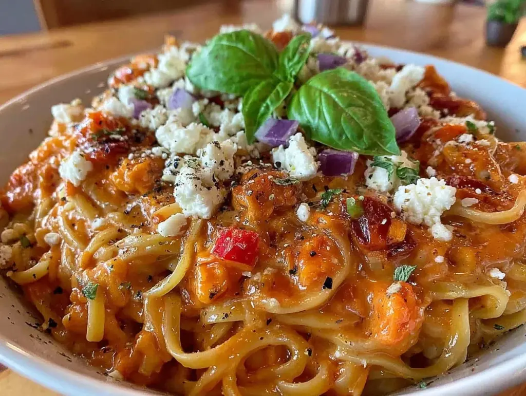 Home 1 creamy roasted red pepper pasta - featured image