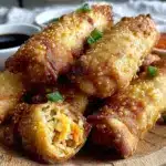crispy air fryer egg rolls - featured image