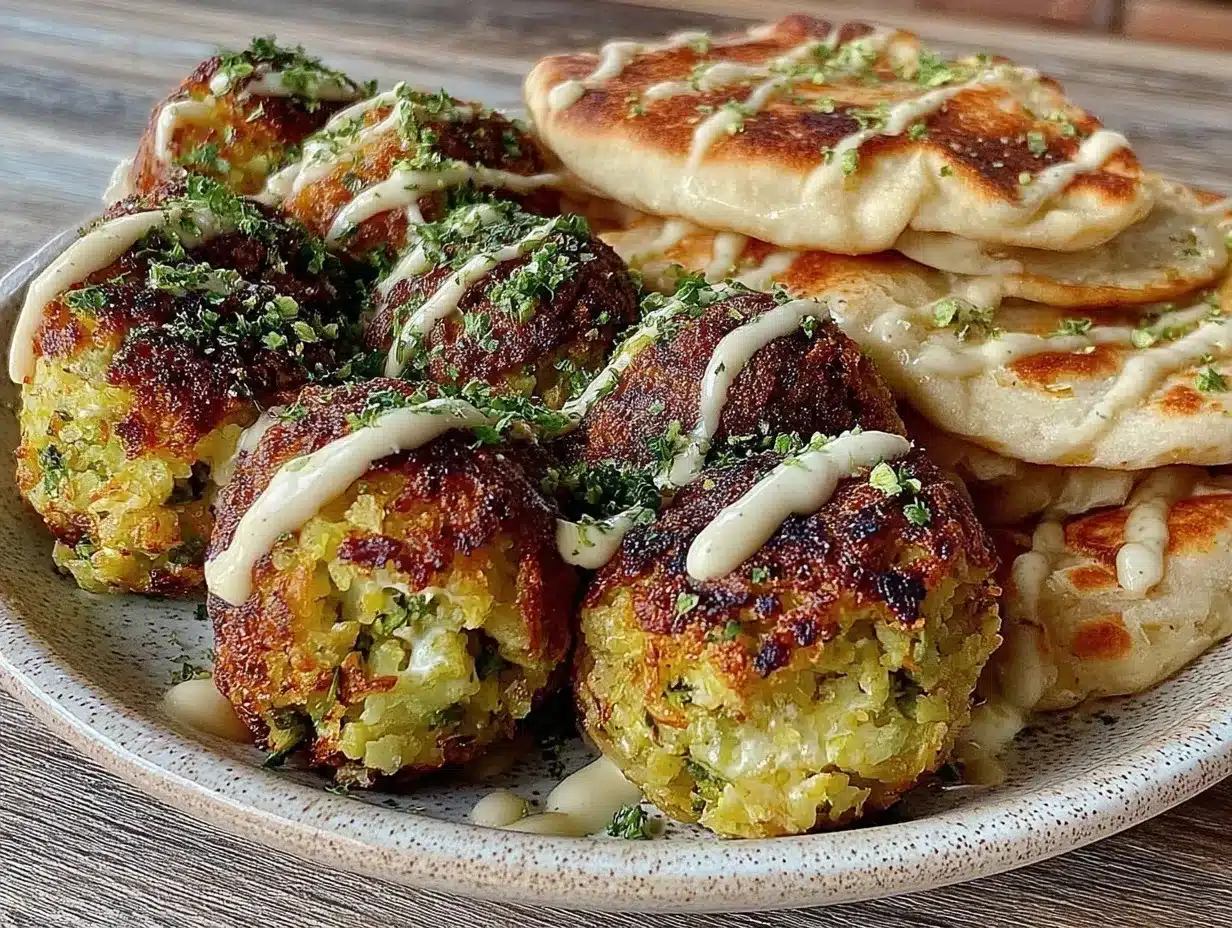 Crispy Baked Falafel Recipe with Herbed Tahini Drizzle Ready in 30 Minutes 4 crispy baked falafel preparation steps