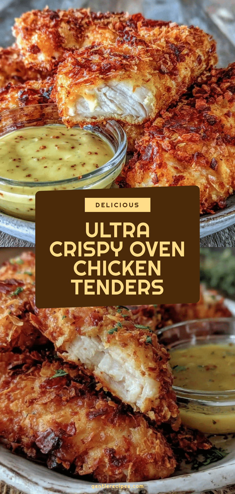 Crispy Oven-Fried Chicken Tenders Recipe Easy Homemade with Honey Mustard Dip 5 crispy oven-fried chicken tenders recipe