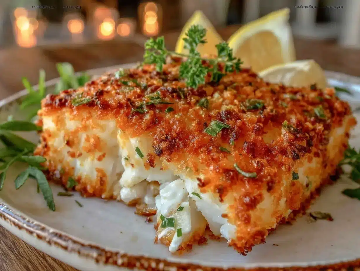 Crispy Panko Baked Cod Recipe Easy Zesty Lemon Herb Sauce 4 crispy panko baked cod preparation steps