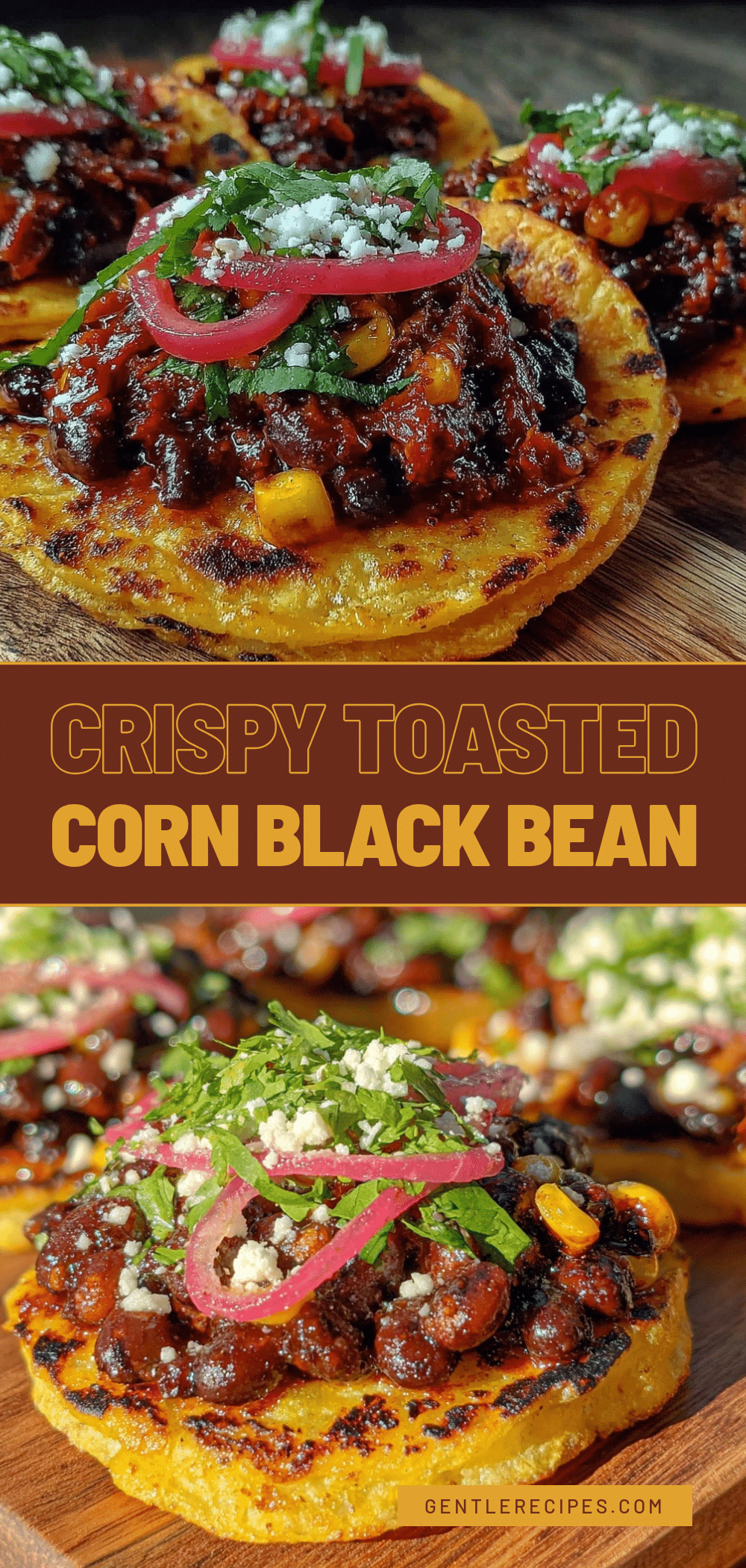 Crispy Toasted Corn and Black Bean Tacos Recipe Easy Homemade Tacos with Pickled Onion 5 crispy toasted corn and black bean tacos recipe