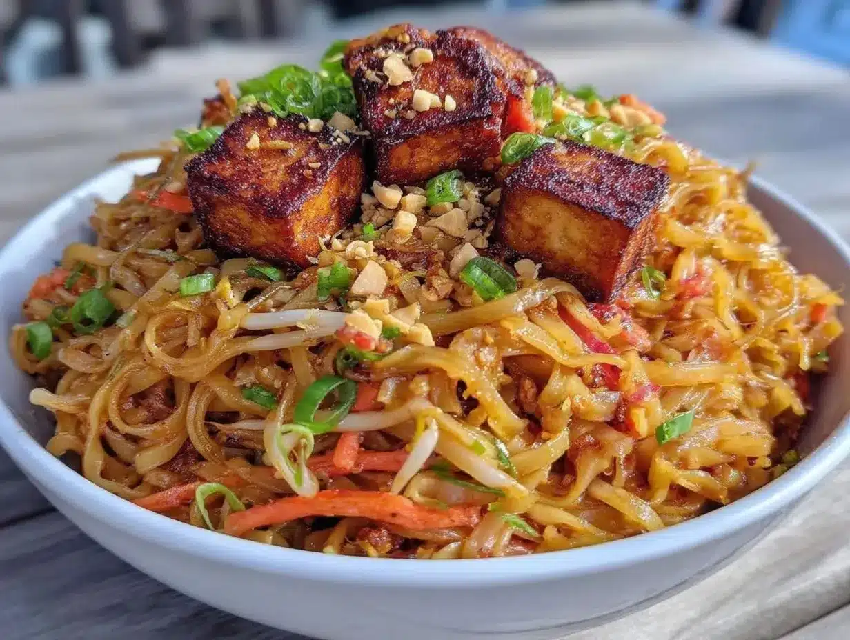 Crispy Tofu Pad Thai Recipe Easy 15-Minute Tamarind Sauce Meal 4 crispy tofu pad thai preparation steps