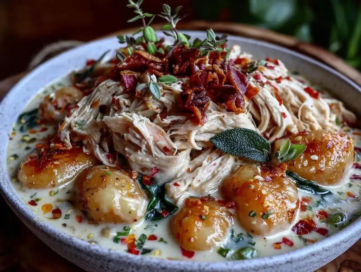 Crockpot Creamy Chicken and Gnocchi Soup Easy Recipe Ready in 6 Hours 4 crockpot creamy chicken and gnocchi soup preparation steps