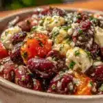 dense bean salad with feta - featured image