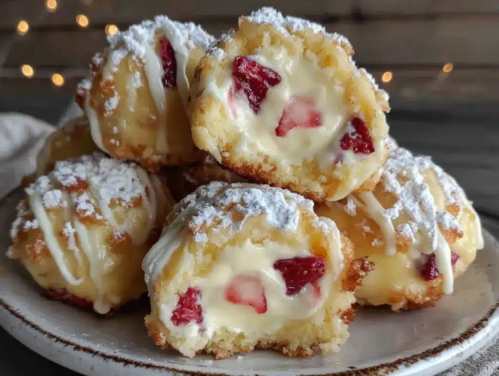 easy oven strawberry shortcake truffles - featured image