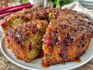 Home 4 easy rhubarb cake recipe - featured image