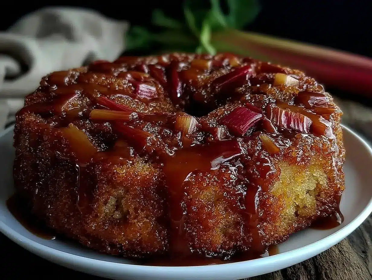 Easy Rhubarb Cake Recipe with Brown Sugar Glaze Ready in 45 Minutes 4 easy rhubarb cake recipe preparation steps