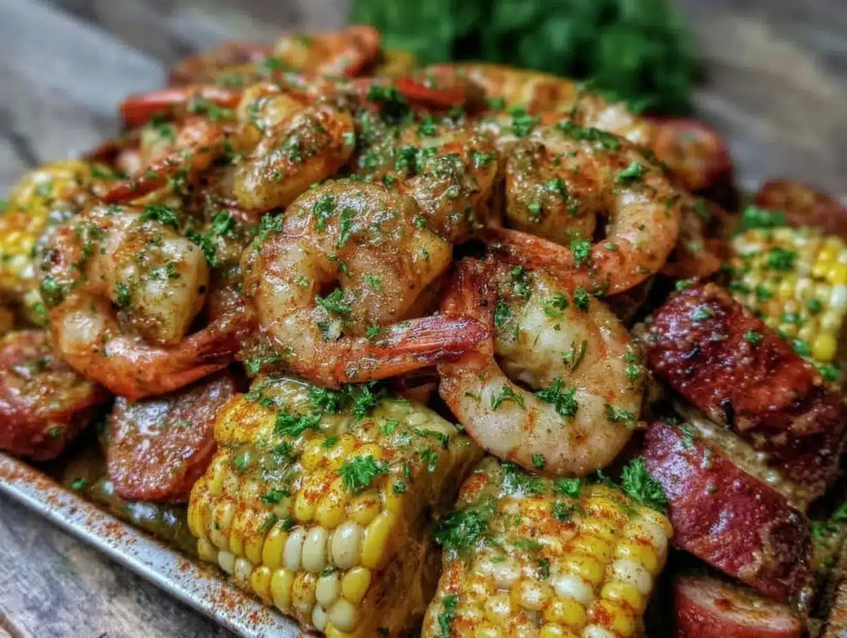 Easy Sheet Pan Shrimp Boil Recipe with Corn and Sausage Ready in 30 Minutes 4 easy sheet pan shrimp boil preparation steps