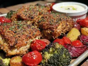 Home 7 everything bagel chicken sheet pan dinner - featured image