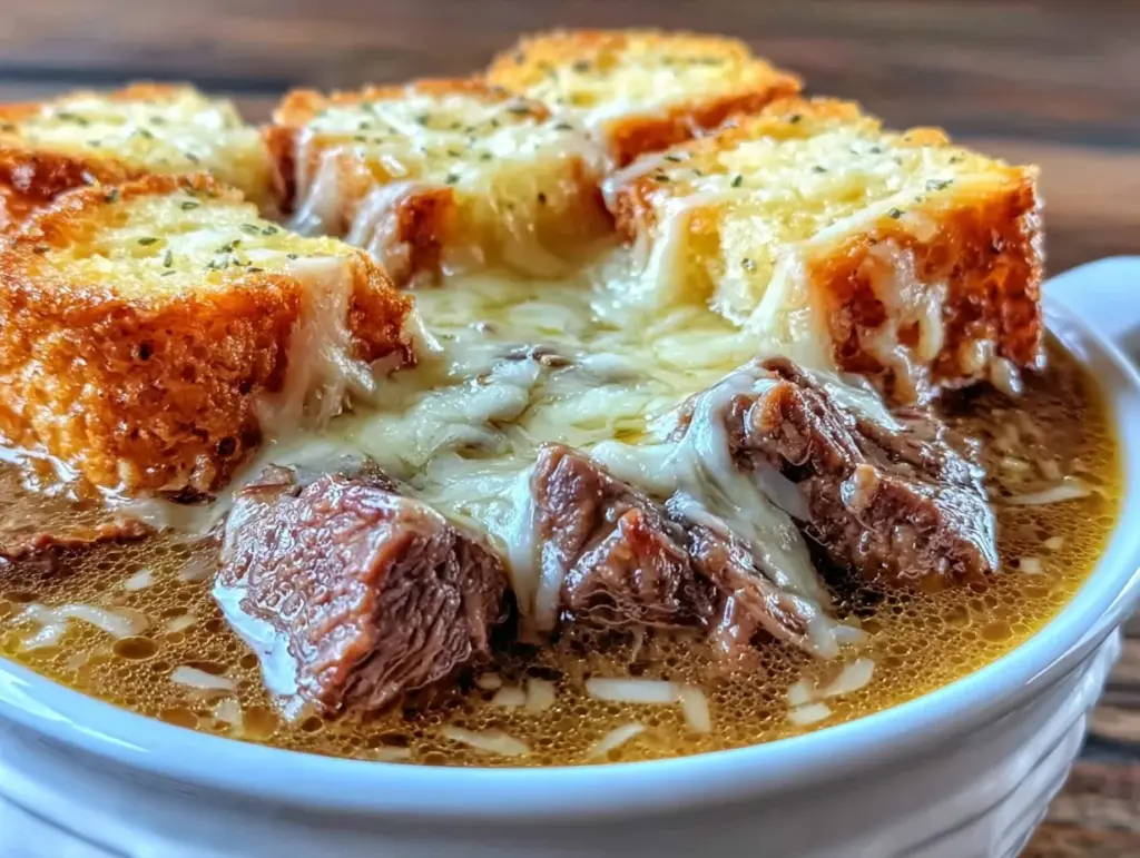 Home 2 French onion beef soup - featured image