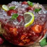 frozen strawberry lemonade slushie punch - featured image