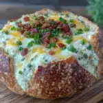 grilled jalapeño popper dip in bread bowl - featured image