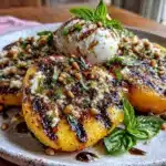 grilled peach burrata salad - featured image