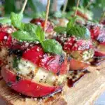 grilled peach caprese skewers - featured image
