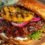 grilled pineapple teriyaki burger - featured image