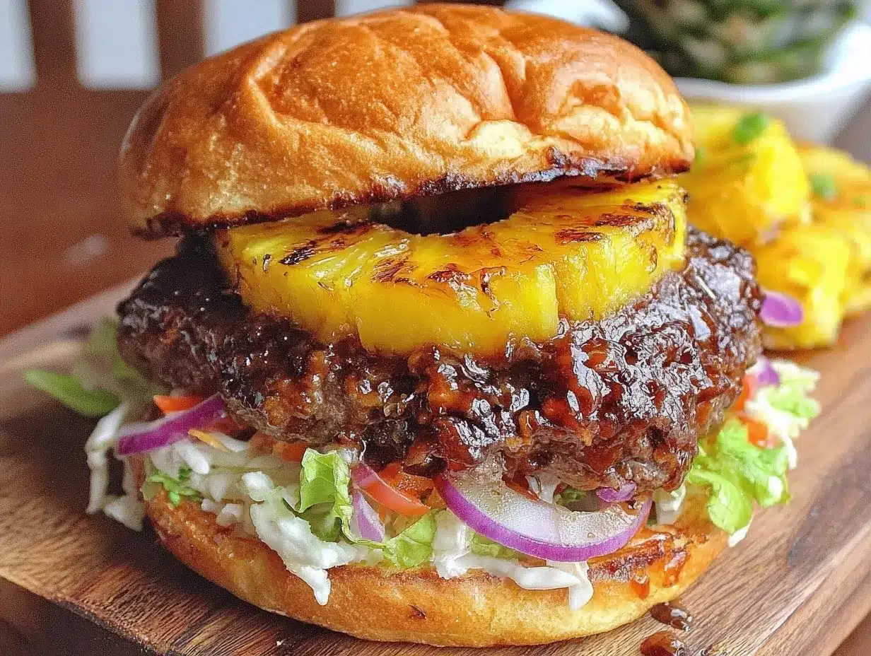 Grilled Pineapple Teriyaki Burger Recipe Easy Juicy Burger in 30 Minutes 4 grilled pineapple teriyaki burger preparation steps