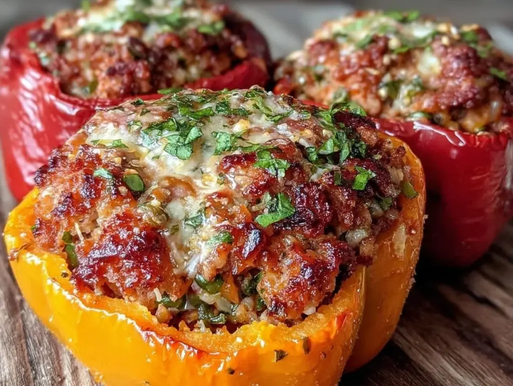 Home 2 healthy high-protein turkey stuffed bell peppers - featured image