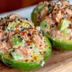 high-protein tuna stuffed avocado - featured image