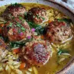 high-protein turkey meatball soup - featured image