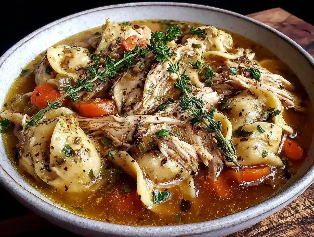 Homemade Chicken Noodle Soup Recipe with Tender Herb Broth in 30 Minutes 4 homemade chicken noodle soup preparation steps