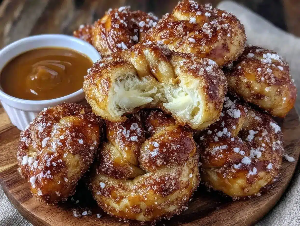 Homemade Cinnamon Sugar Soft Pretzels Recipe with Easy Salted Caramel Dip 4 homemade cinnamon sugar soft pretzels preparation steps