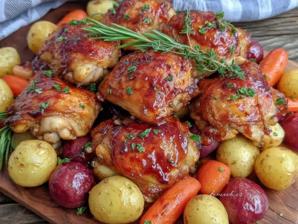 honey balsamic chicken thighs - featured image