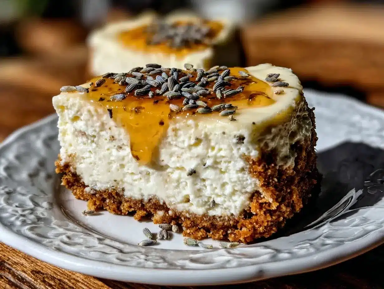 Honey Lavender Cheesecake Recipe Easy Creamy Delight with Honey Drizzle 4 Honey Lavender Cheesecake preparation steps