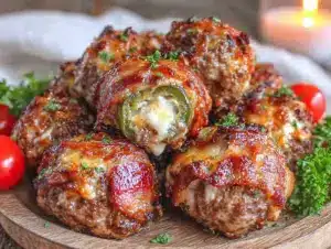 Home 5 keto bacon-wrapped jalapeño popper meatballs - featured image