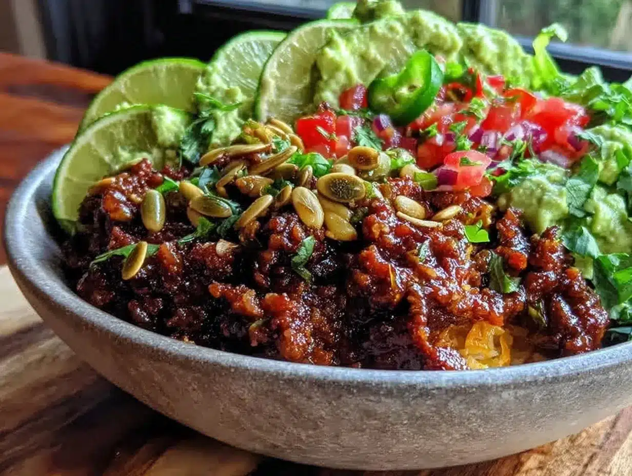 Keto Ground Beef Taco Bowl Recipe Easy Ready in 20 Minutes with Avocado Crema 4 keto ground beef taco bowl preparation steps