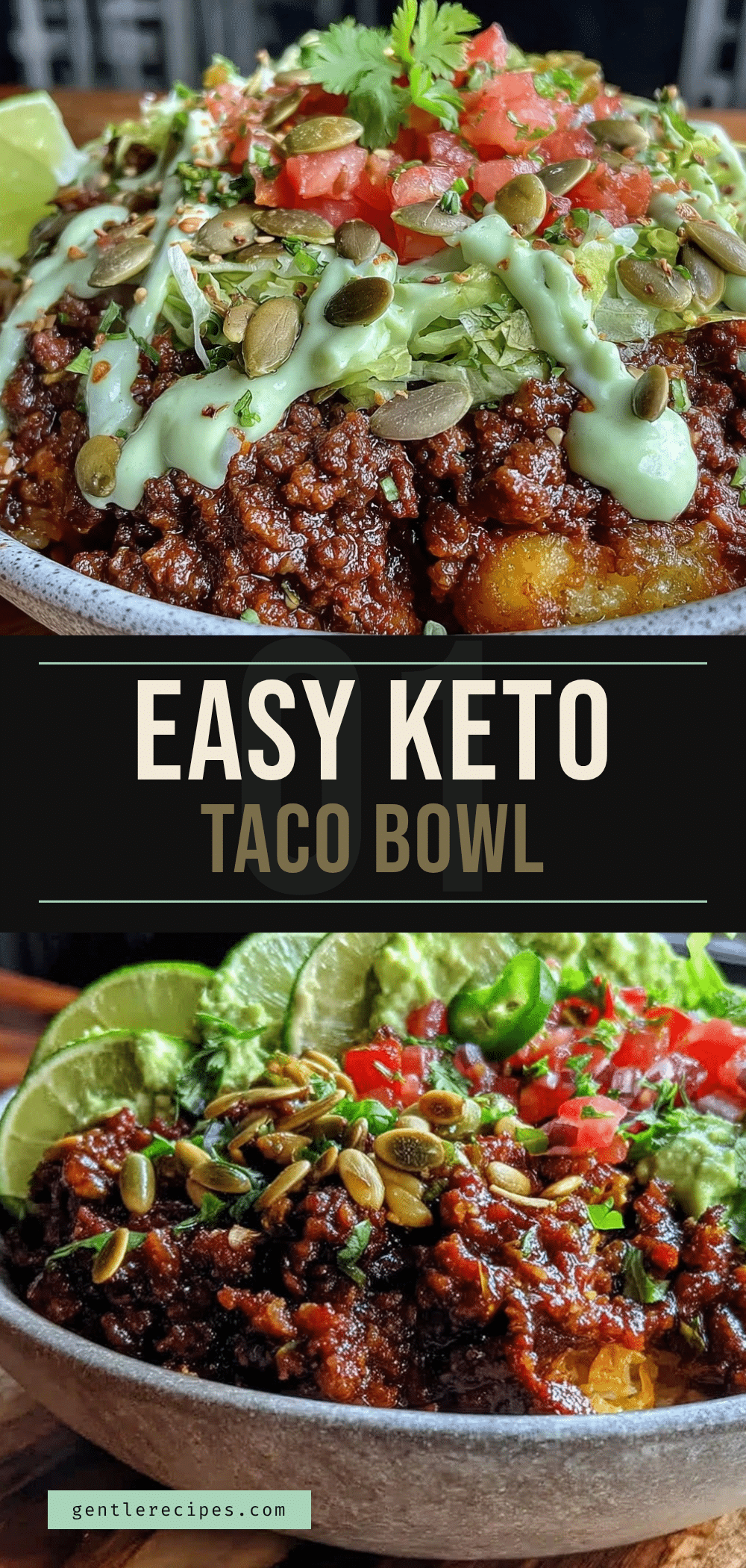 Keto Ground Beef Taco Bowl Recipe Easy Ready in 20 Minutes with Avocado Crema 5 keto ground beef taco bowl recipe