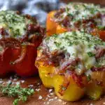 Keto Philly Cheesesteak Stuffed Bell Peppers - featured image