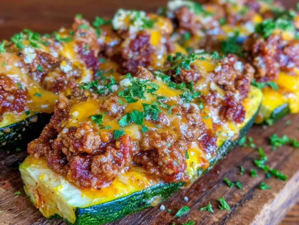 keto stuffed zucchini boats - featured image