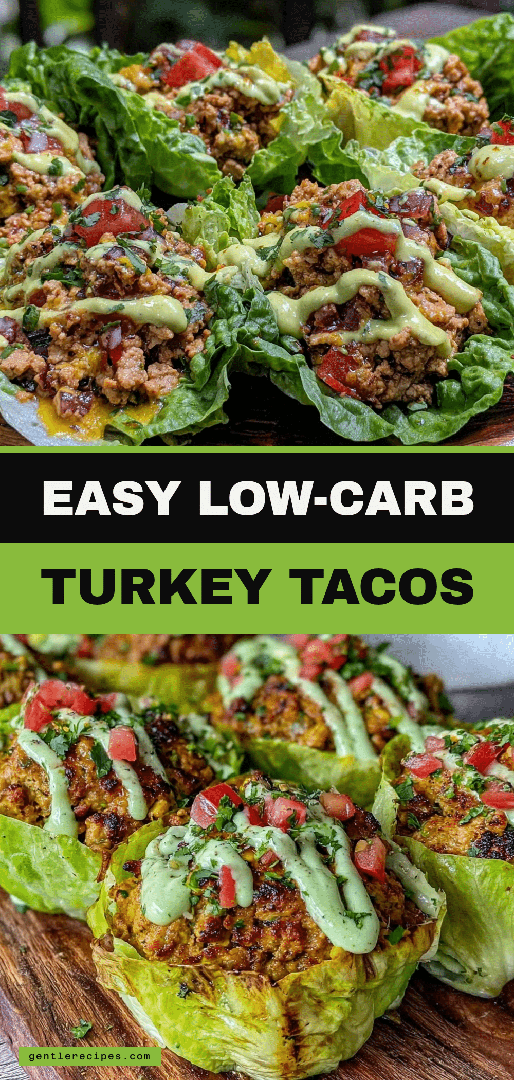 Low-Carb Turkey Lettuce Wrap Tacos Easy Recipe with Creamy Avocado Drizzle 5 low-carb turkey lettuce wrap tacos recipe