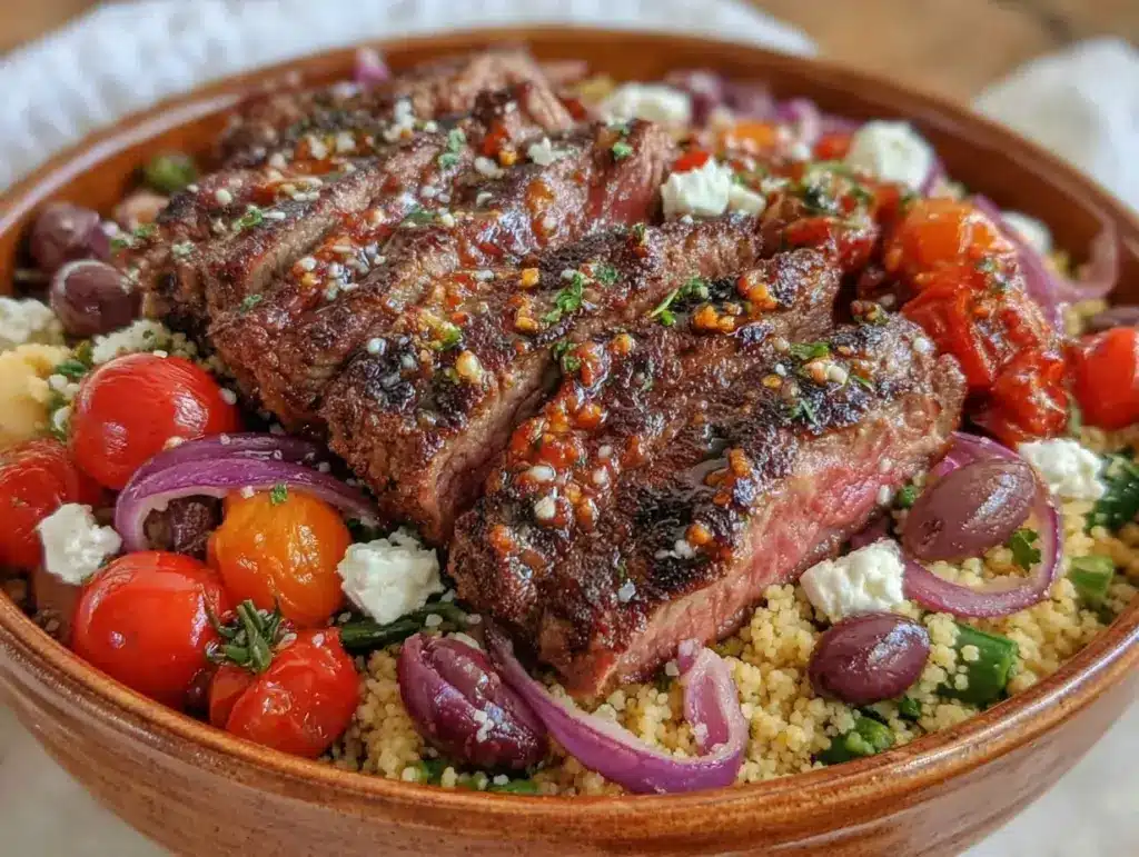 Mediterranean steak bowl - featured image