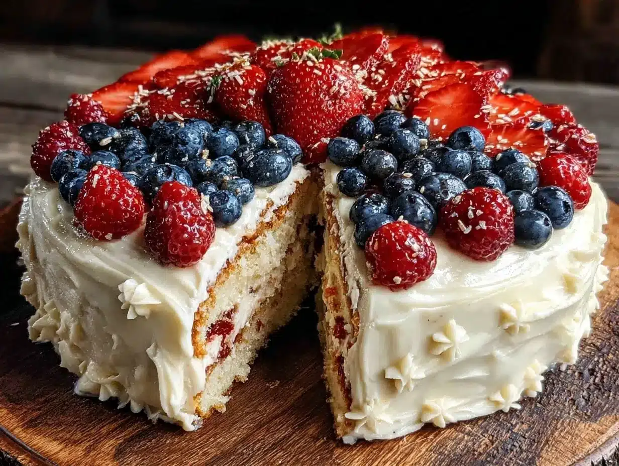 Memorial Day Flag Sheet Cake Recipe Easy Patriotic Dessert with Cream Cheese Frosting 4 Memorial Day Flag Sheet Cake preparation steps