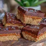 no-bake almond butter chocolate fudge bars - featured image