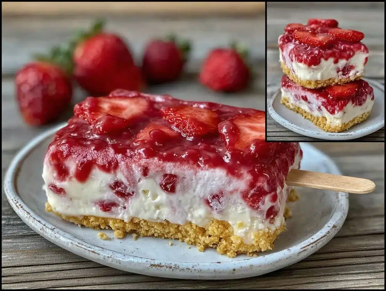 No-Bake Strawberry Shortcake Ice Cream Bars Recipe Easy and Ready in 20 Minutes 4 no-bake strawberry shortcake ice cream bars preparation steps