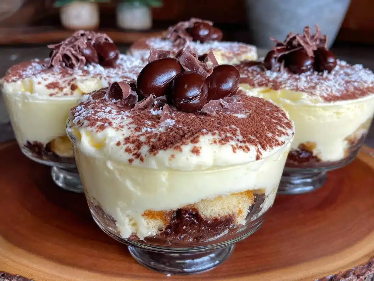 No-Bake Tiramisu Cheesecake Cups Recipe Easy Creamy Dessert Ideas 4 no-bake tiramisu cheesecake cups preparation steps