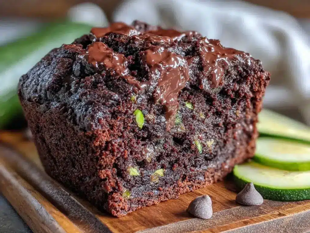 one-bowl double chocolate zucchini bread - featured image