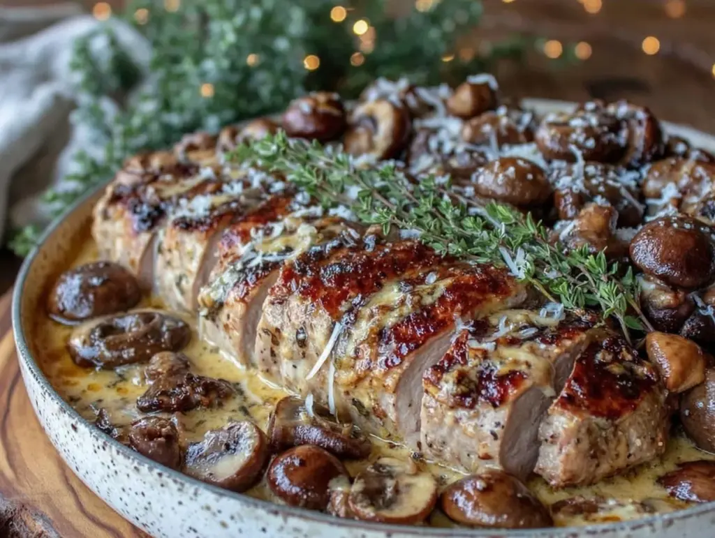 one-pan creamy dijon pork tenderloin - featured image